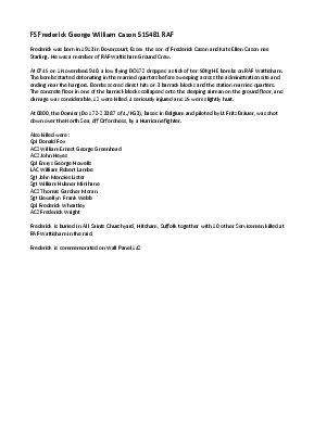 A preview of a PDF biography for Cason, Frederick George William